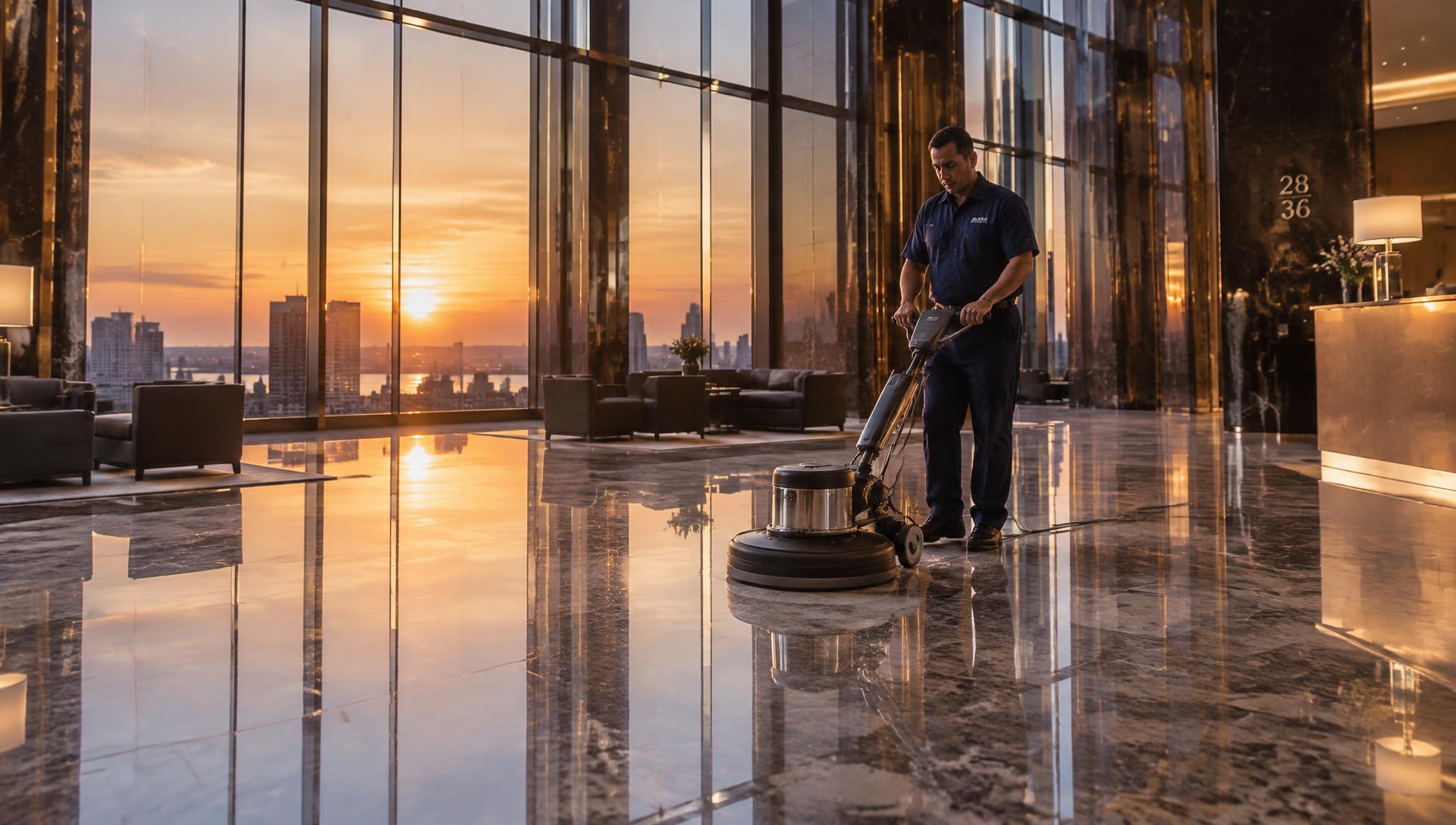Golden State cleaning crew at work in a Sacramento commercial facility